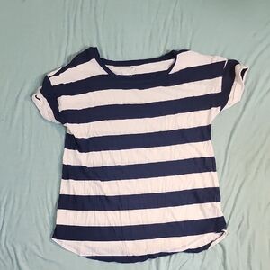 Maurices Navy and White Casual Tee